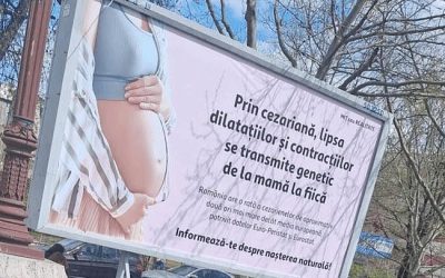 București: Afișe anti-cezariană, critici dure la adresa lor