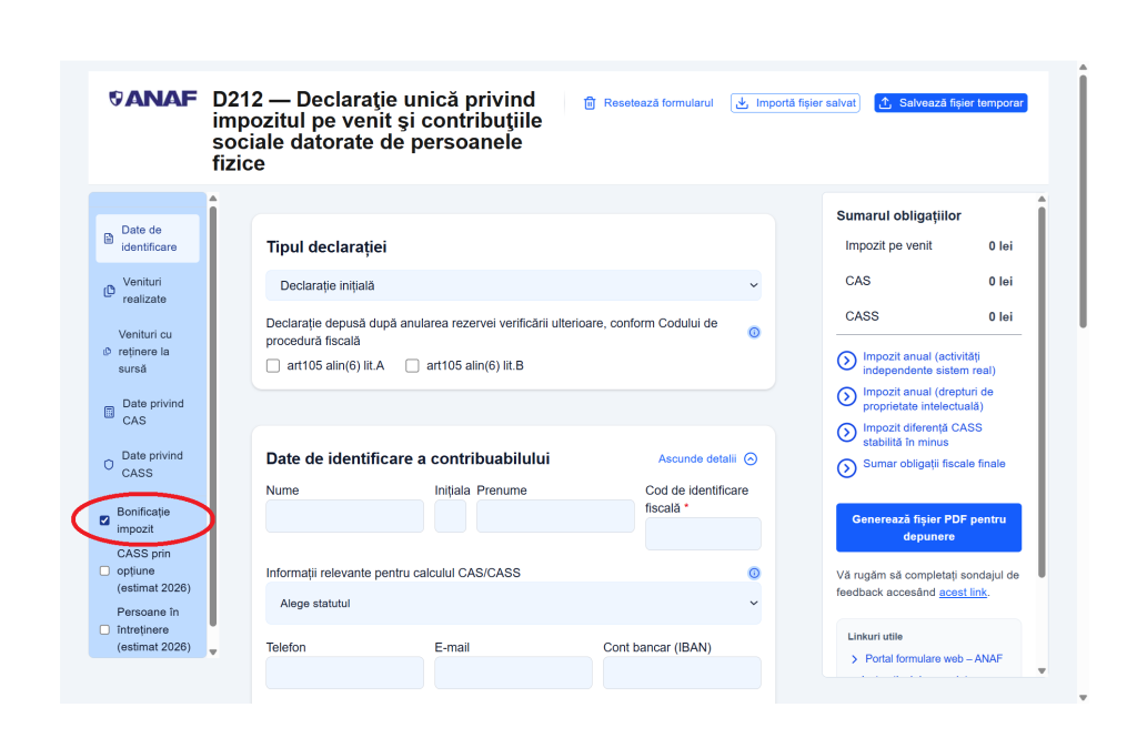 Bonificație 3% pentru PFA, chirii și crypto: Ce schimbi la Declarația Unică 2026?