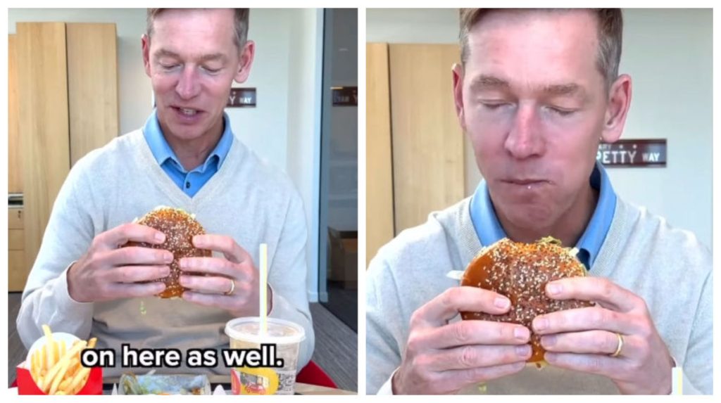 Șeful McDonald’s, ridiculizat: N-a mâncat din burger, ci doar a gustat