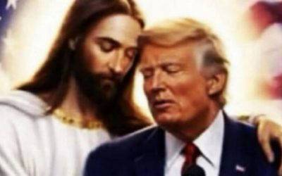 Trump, noua poză cu Isus: Îl îmbrățișează și spune „Frumos”