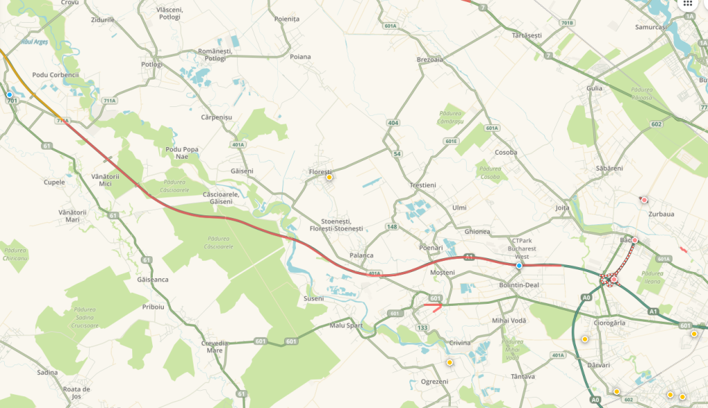 Coadă infernală pe A1: 20 km spre București. Ce rute ocolitoare există