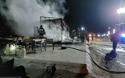 Incendiu devastator la un fast-food din Cluj, în miez de noapte