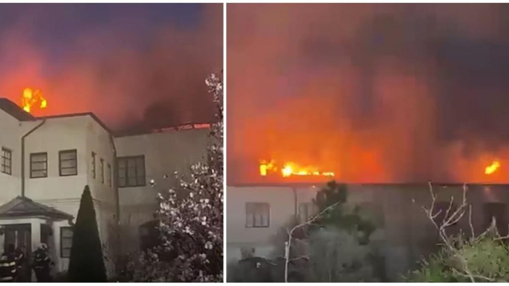 Incendiu la Mănăstirea Bistrița: Pericol de explozie din cauza buteliilor GPL!