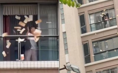 A aruncat 215.000 de euro de la balcon, după ce s-a certat cu soțul în China