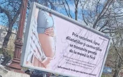 Panouri în București: Reclame false despre cezariană. USR cere aviz medical