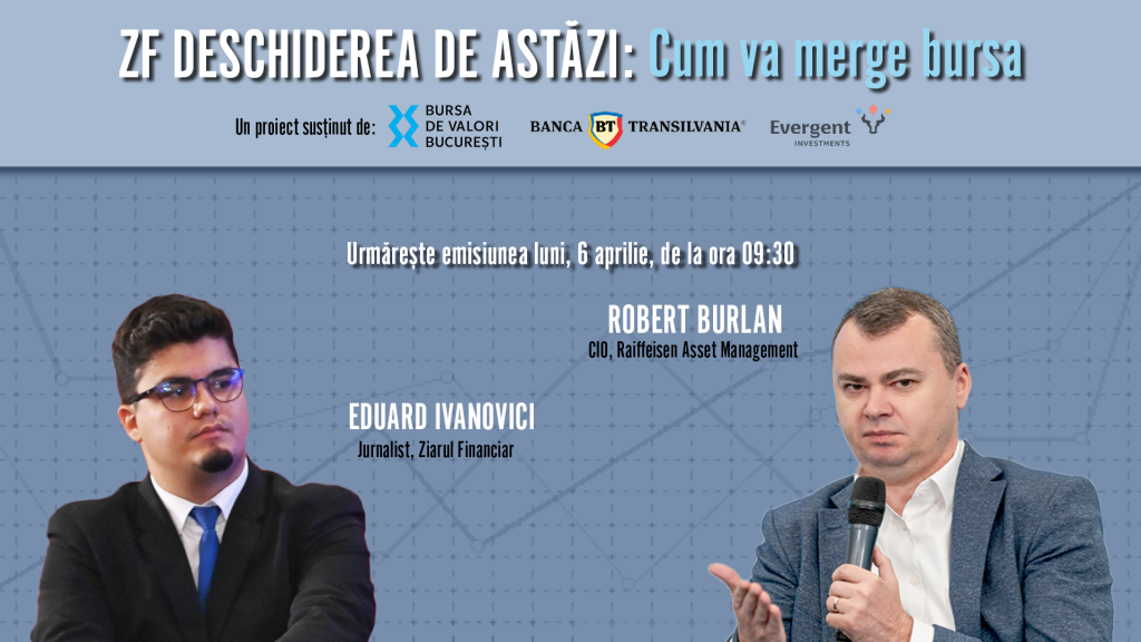 Piețele financiare românești vor fi analizate luni, 6 aprilie 2026, începând cu ora 09:30, într-o discuție care va aduce în prim-plan perspectivele de investiții