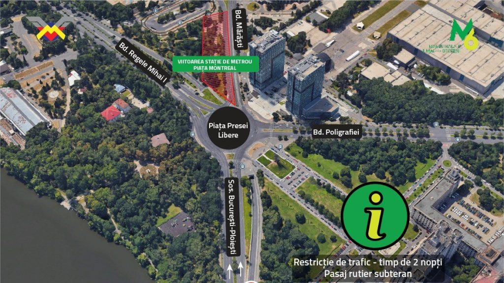 Restricții temporare în Pasajul Piața Presei Libere din București