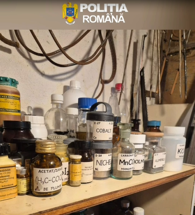 Tânăr din Galați, reținut după experimente chimice periculoase în bloc: 72 kg de substanțe toxice