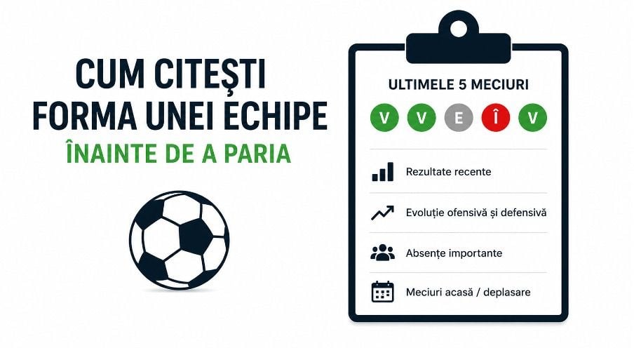 Pariuri sportive: Cum citești forma echipei înainte de a miza