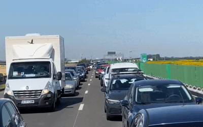 Șase mașini, haos pe Autostrada Soarelui