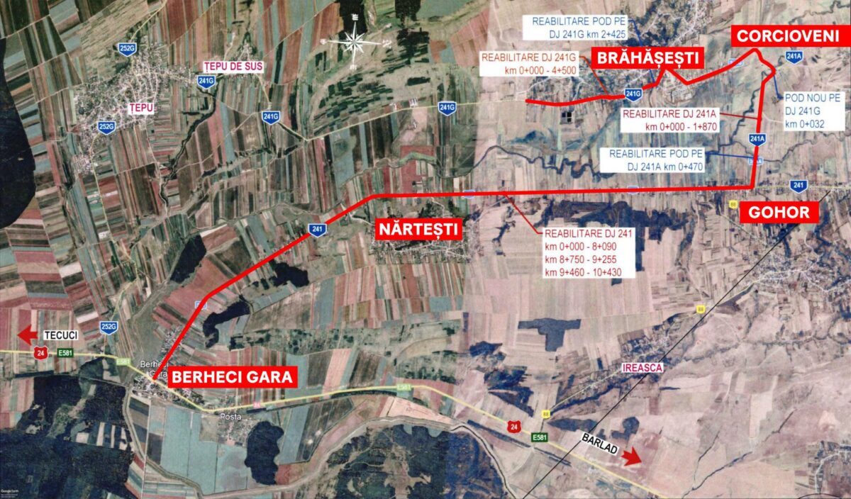 Galați: 21,5 mil € pentru drumul Berheci-Brăhășești