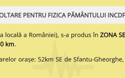 Vrancea a tremurat: Seism de 4,5, șocuri resimțite