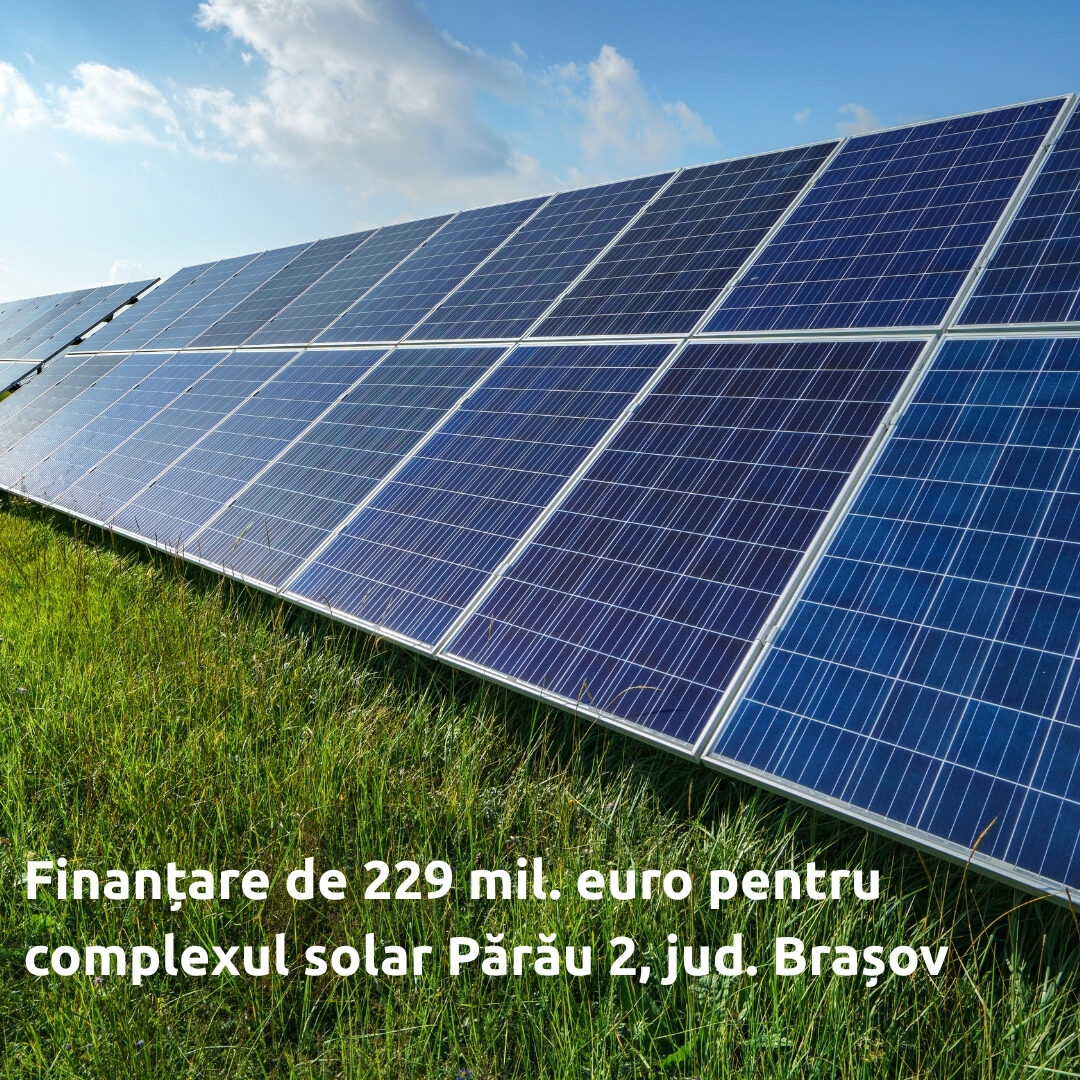 Exim Bank finanțează parcul solar Părău 2 al Econergy
