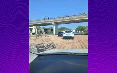 Haos pe A1 București–Pitești: un TIR încărcat cu carne de pui a lovit un picior de pod, iar marfa s-a împrăștiat pe șosea