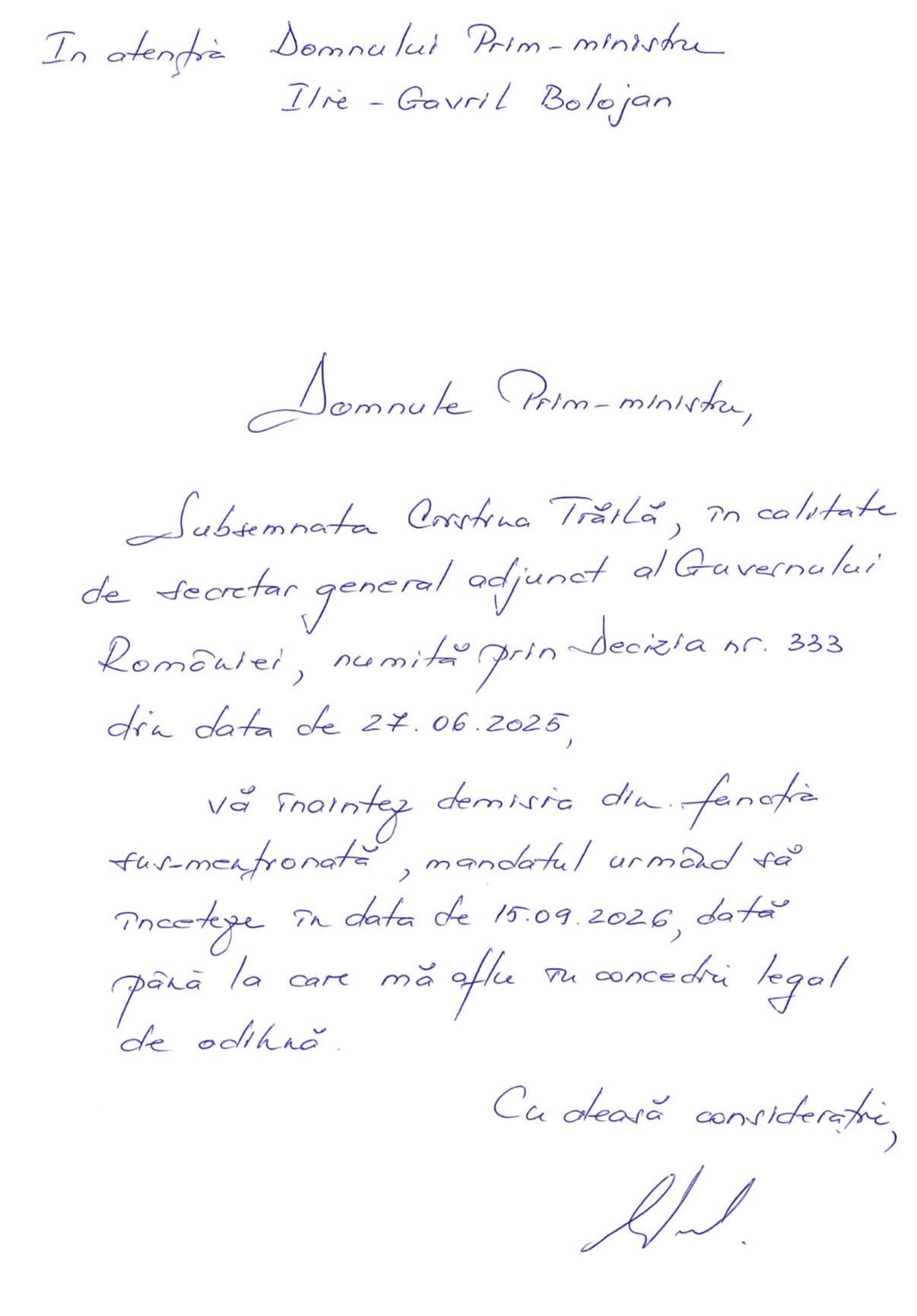 Trăilă pleacă din Guvern: „Sunt nevinovată, scandalul afectează premierul”