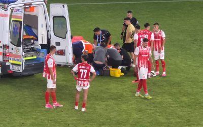 Accidentare horror la Dinamo, ambulanța pe teren