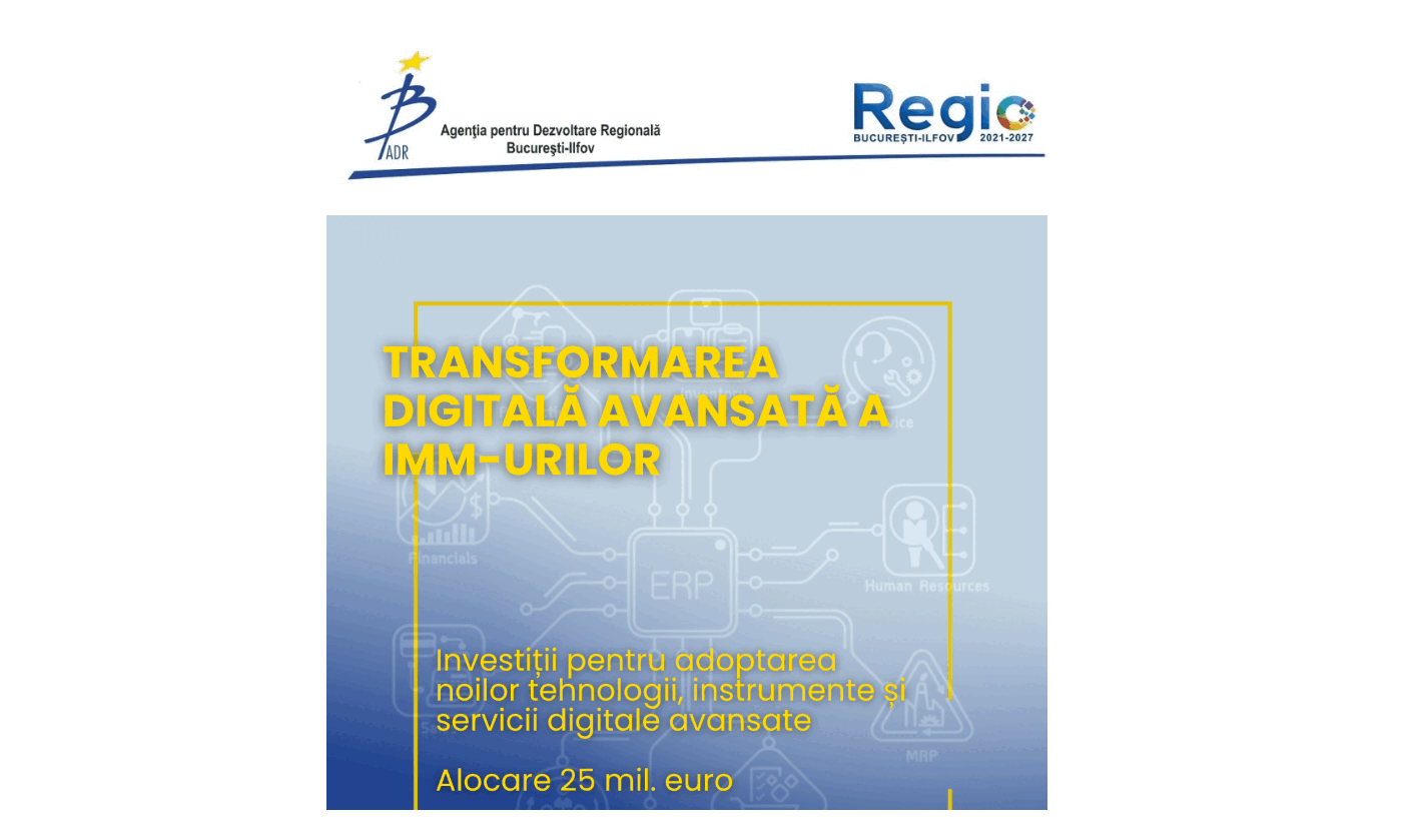 Granturi IMM București: 25 mil. EUR pentru digitalizare avansată