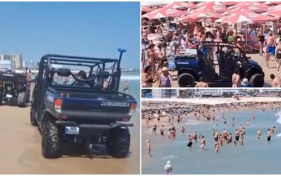 Steag roșu pe litoral: Jandarmii scot turiștii din mare