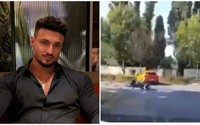 Primele imagini: Andrei Bordeianu, aruncat în aer de pe moto