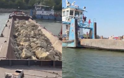Dunărea: Ultimele două barje scufundate în șapte ore VIDEO