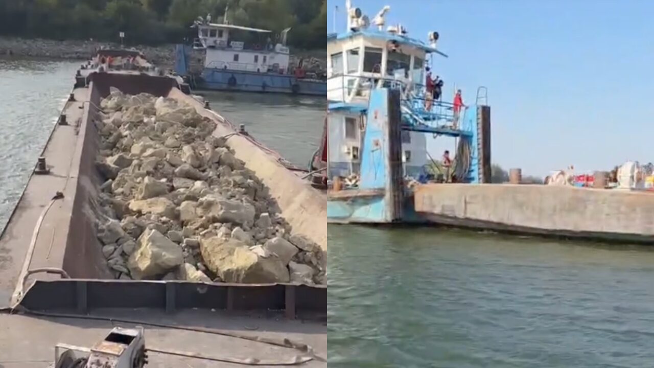 Dunărea: Ultimele două barje scufundate în șapte ore VIDEO