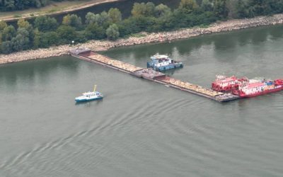 Dunărea, în creștere bruscă după scufundarea barjelor