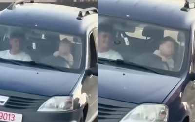 Bebeluș de 11 luni prins la volan în Vrancea. Mama de 17 ani a filmat VIDEO