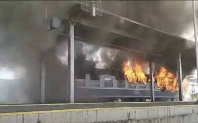 Foc la vagon în gara Ilteu, Timiș: Tren Regio, pasageri evacuați