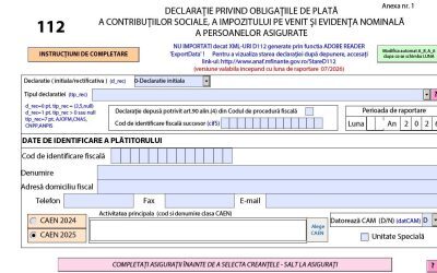 CCF: Eroare în Declarația 112 afectează CAS part-time și concedii