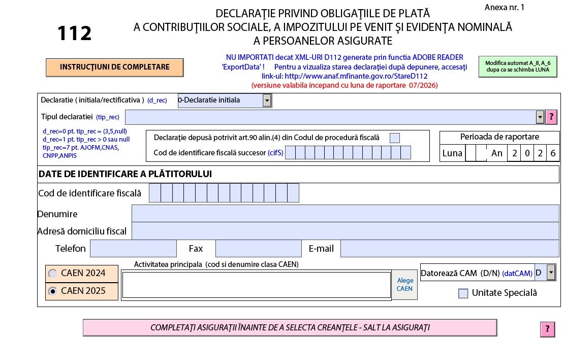 CCF: Eroare în Declarația 112 afectează CAS part-time și concedii