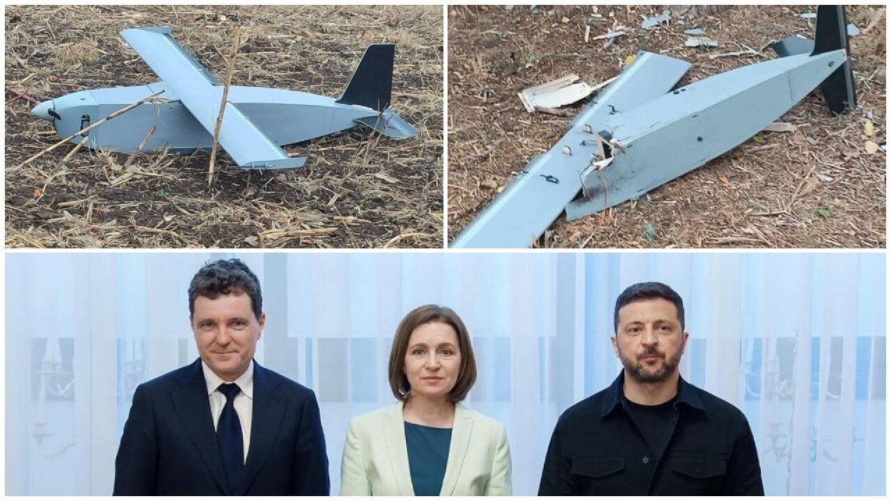 Dronă prăbușită lângă Chișinău, Zelenski și Nicușor Dan prezenți