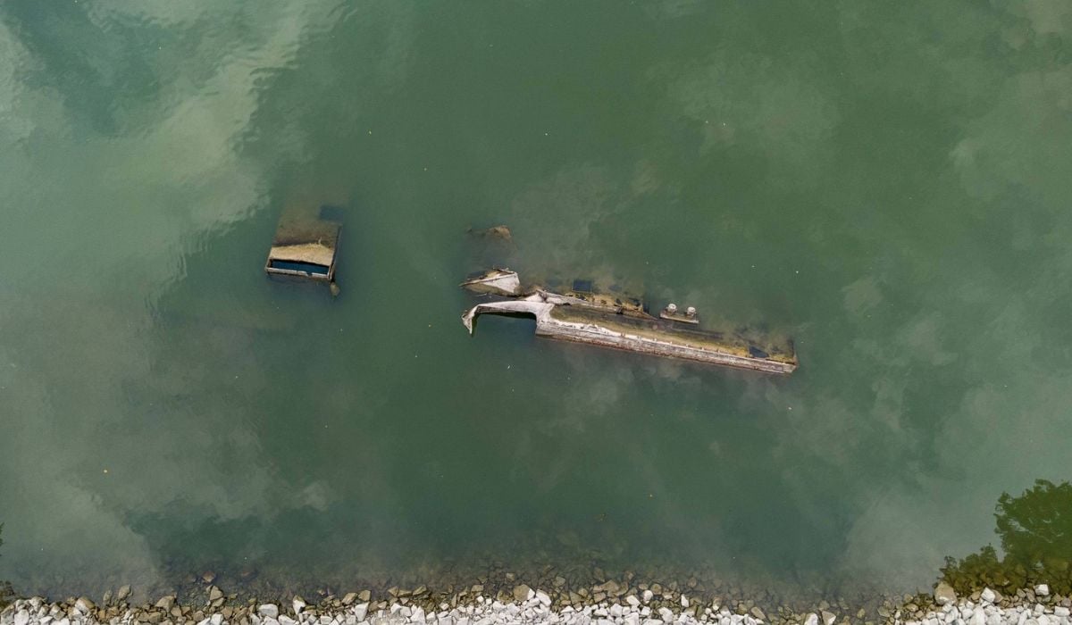 Dunărea secată dezvăluie nave de război istorice lângă Ardagger