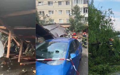 Vijelie: Acoperiș zburat în Sibiu, arbore blocat Argeș