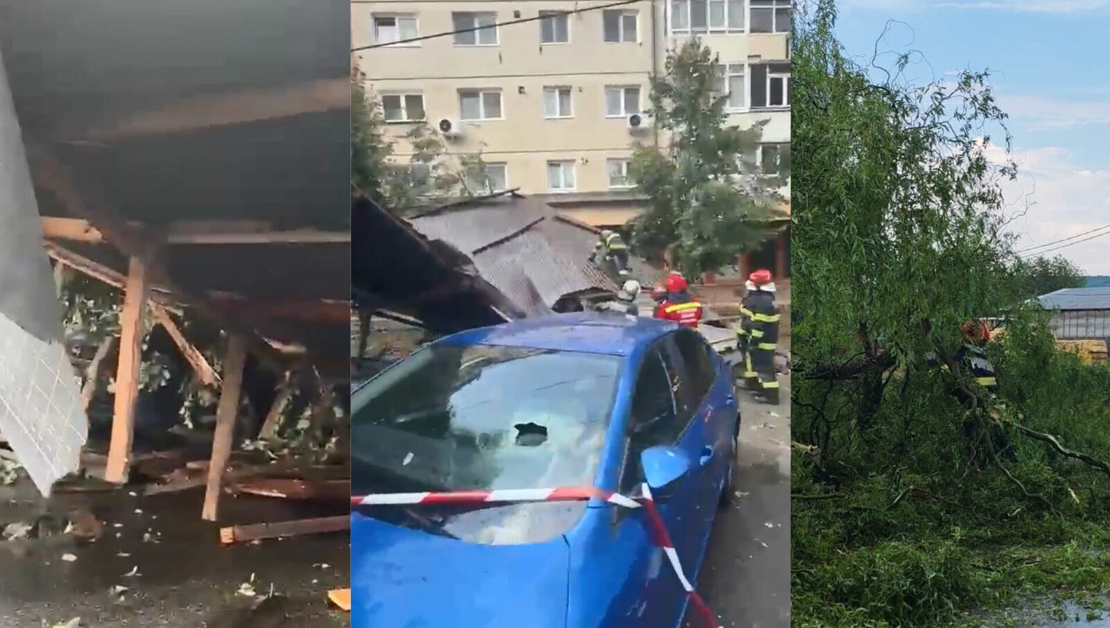 Vijelie: Acoperiș zburat în Sibiu, arbore blocat Argeș