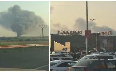 Incendiu MARE lângă Năvodari, fum dens pe cer. RO-ALERT!