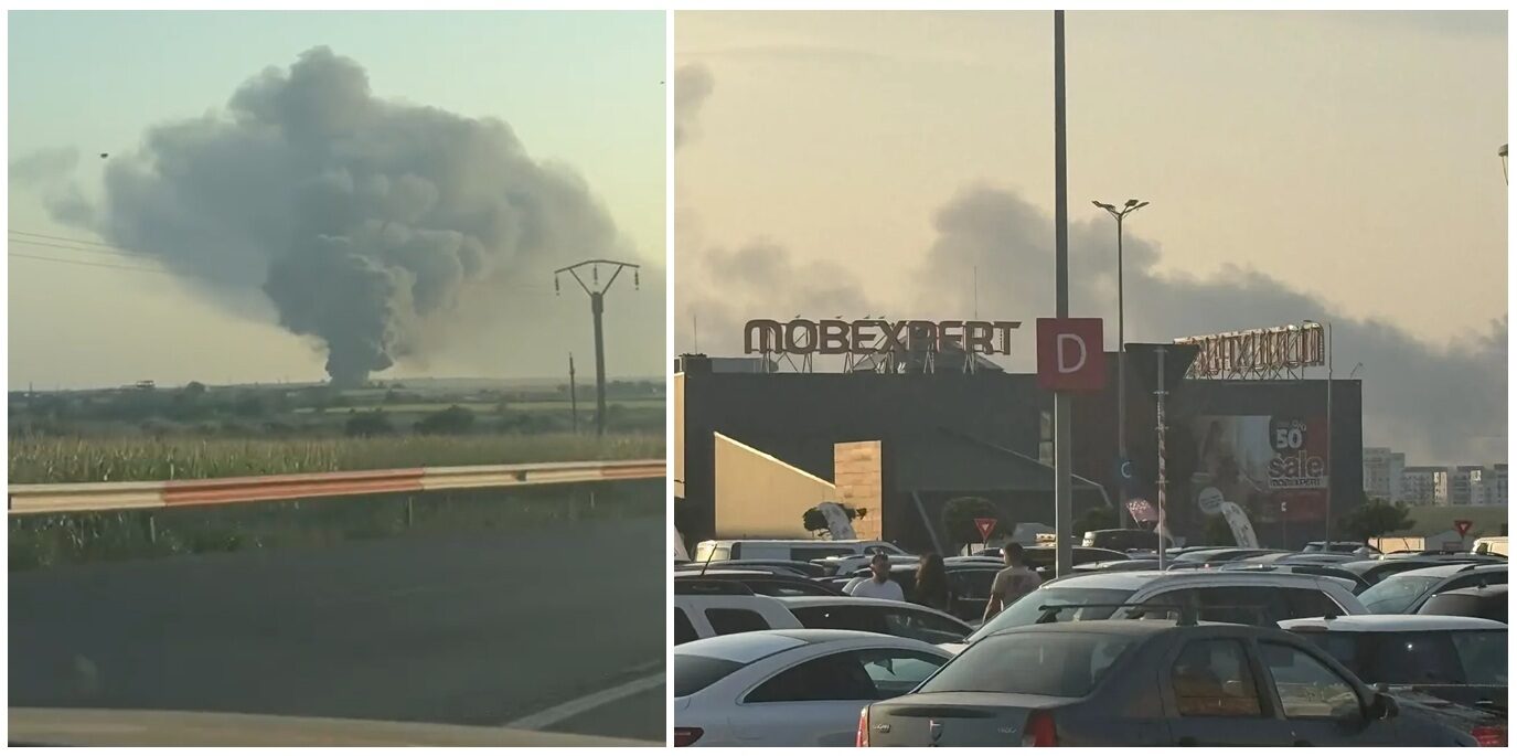 Incendiu MARE lângă Năvodari, fum dens pe cer. RO-ALERT!