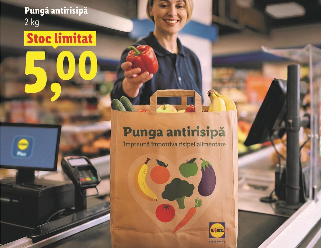 Lidl România luptă cu risipa: Genți cu fructe și legume „imperfecte”