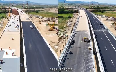 Cleja: Viaductul A7, aproape gata. Imagini de la 1.215 metri