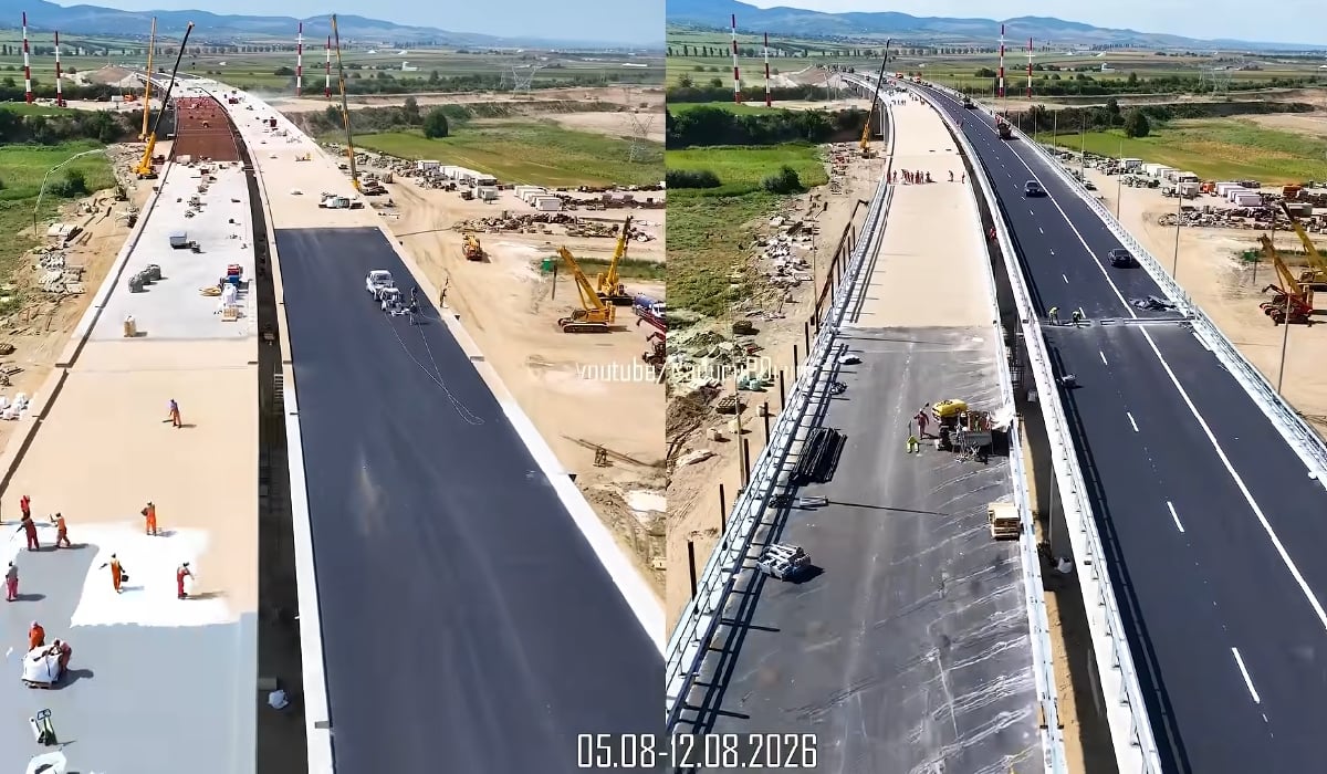 Cleja: Viaductul A7, aproape gata. Imagini de la 1.215 metri