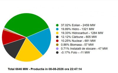 Vântul a dominat rețeaua: Eolienele, peste hidro și gaze sâmbătă