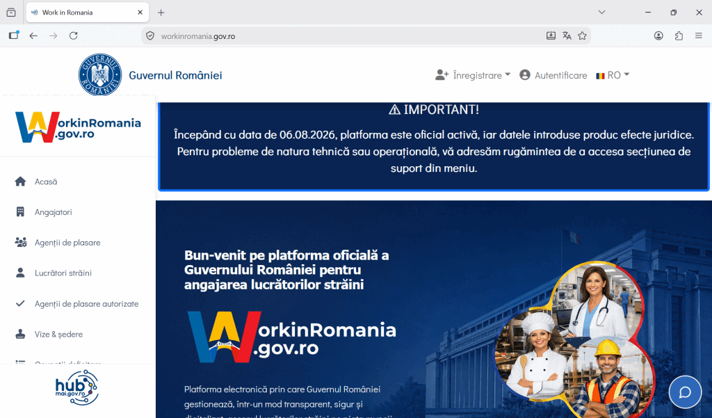Workinromania, platforma obligatorie pentru muncitori non-UE, e activă