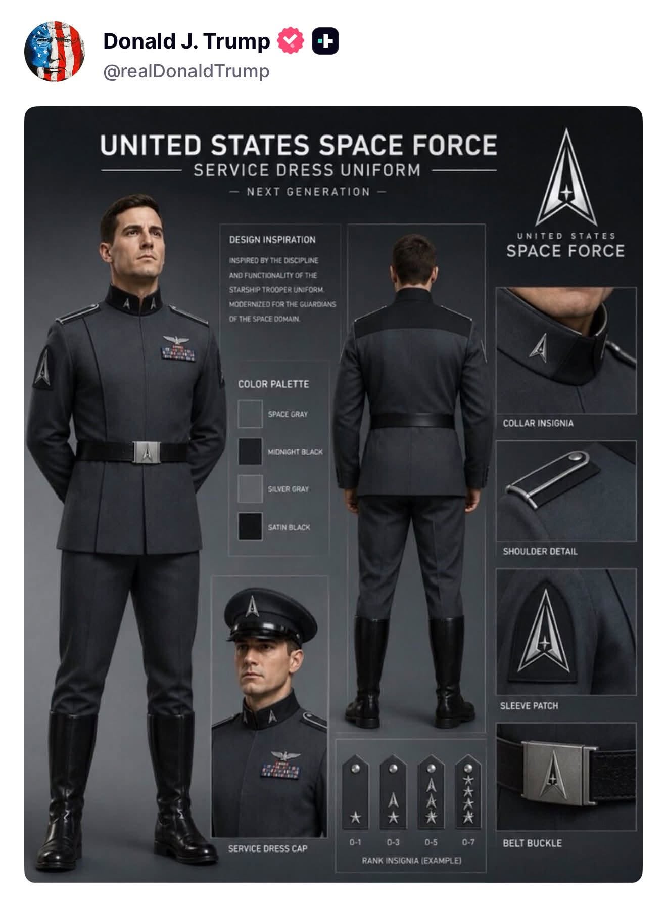 Trump, ironizat pe net pentru noile uniforme Forței Spațiale