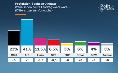 AfD, la 41% în Saxonia-Anhalt. CDU, sub 20%, majoritate greu de atins