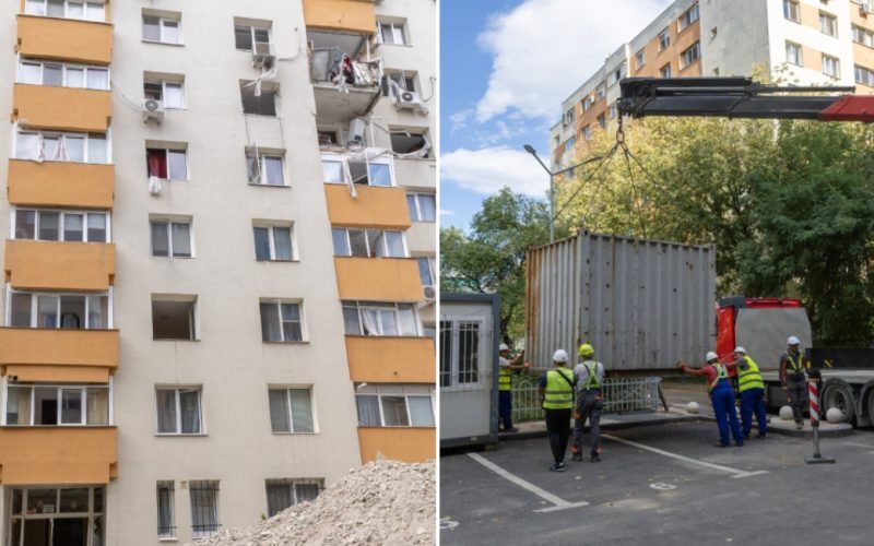 Rahova: Blocul explodează, acum intră în șantier. Locatarii își recuperează bunurile