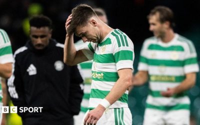 Kieran Tierney looks dejected
