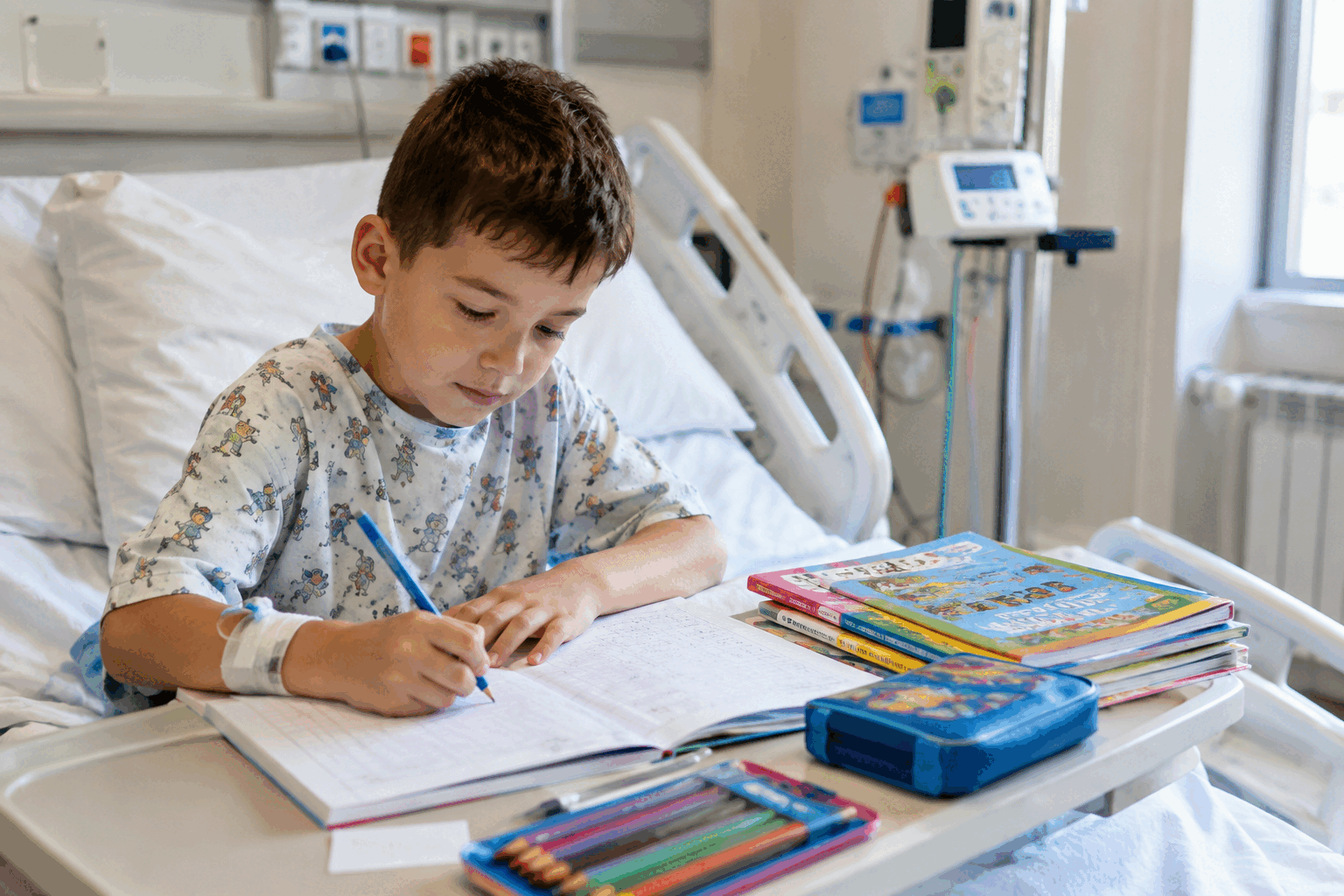 Școala din spital: Copiii bolnavi învață în 10 spitale din București