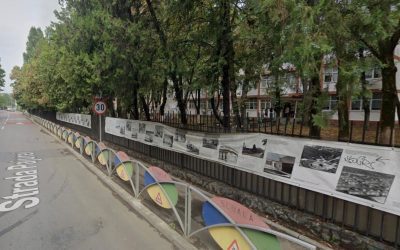 Pajura, expoziție pe gardul liceului Brâncoveanu